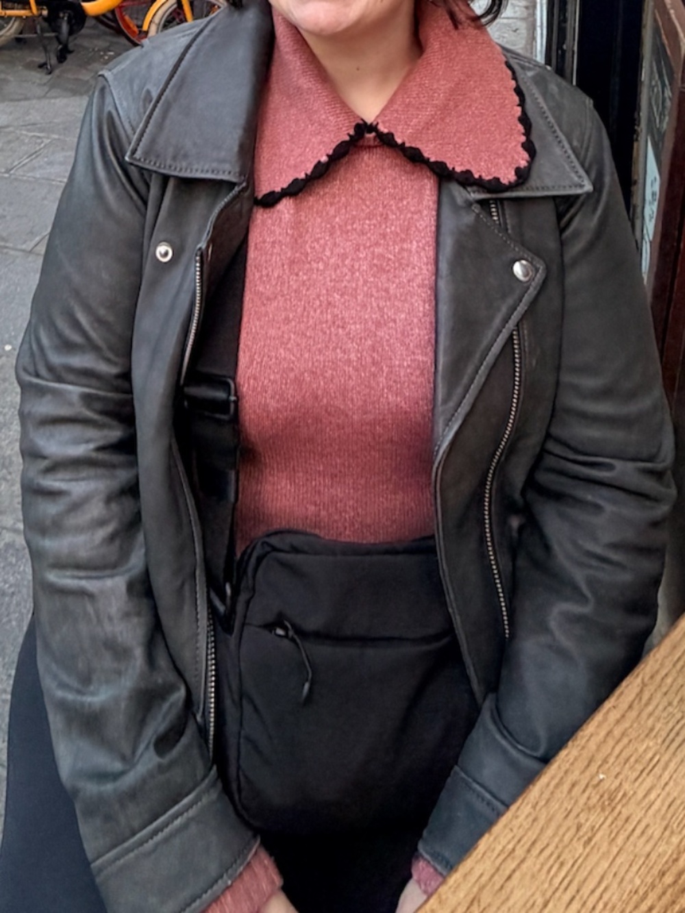 VEDA @ REFORMATION Hoyt Distressed Leather Moto Jacket